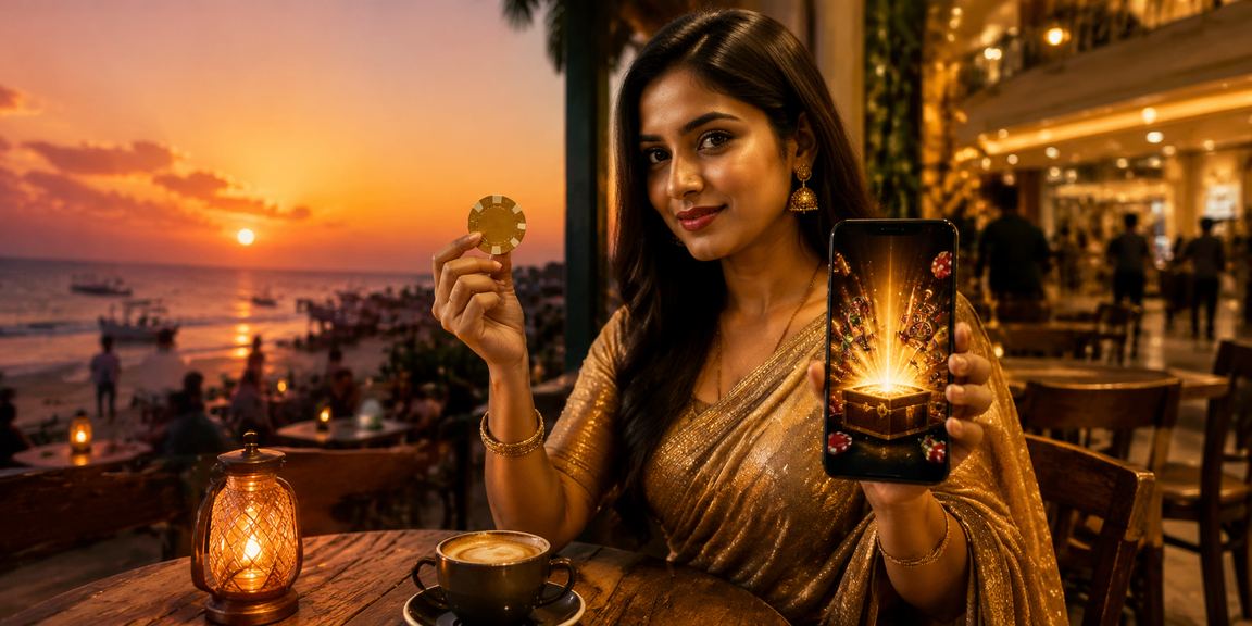 সেন্ট মার্টিন দ্বীপে সমুদ্র সৈকতে 786db ক্যাসিনো অ্যাপ ব্যবহার করছেন একজন সদস্য